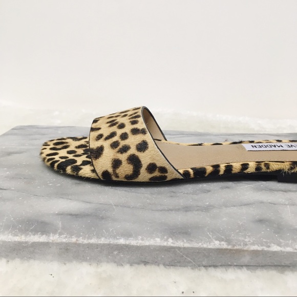 Steve Madden Bev Leopard Cow Hair Slide Sandal 6.5 - Picture 7 of 11